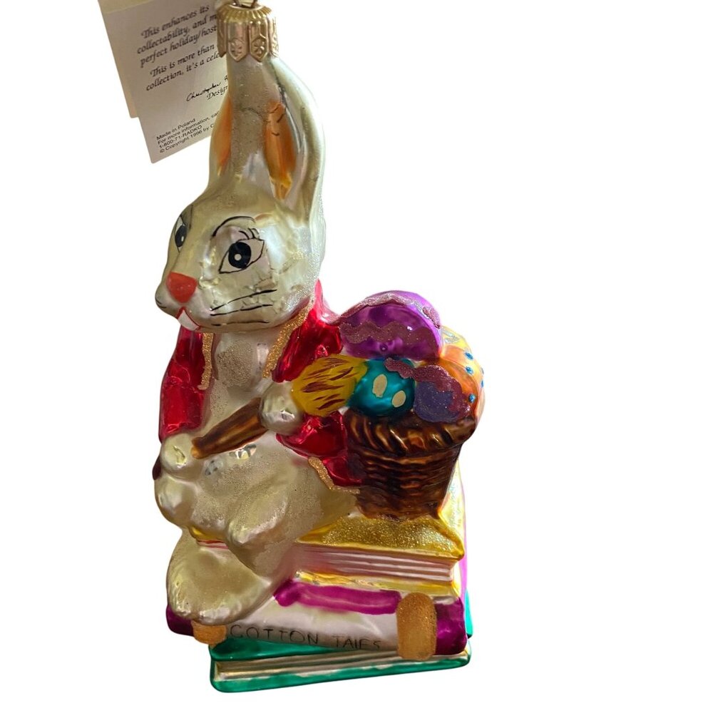 Christopher Radko Cotton‎ Tales tree ornament glass Rabbit Peter Cottontail